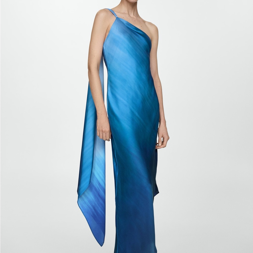 MANGO Asymmetrical Gradient Dress